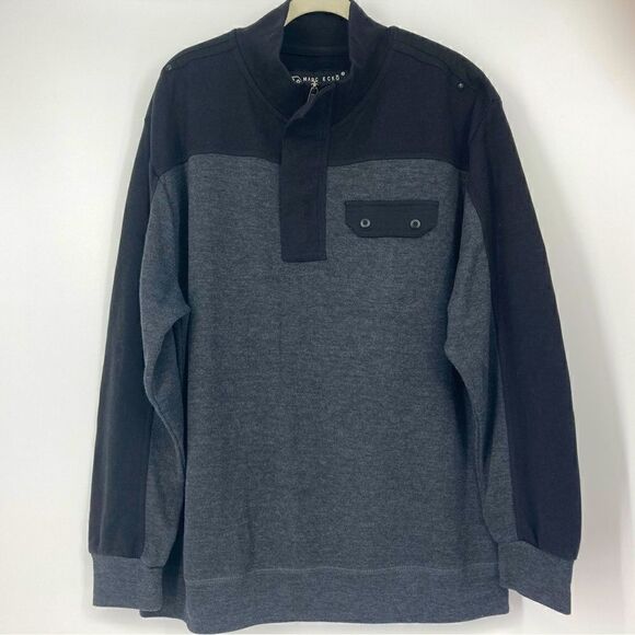 Marc Ecko Men’s Sweater 3/4 Zip Black/Grey Color Size 2XL - Picture 1 of 7